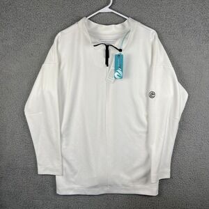 NWT - Levelwear The Chase Mens 2XL White 1/4 Zip Golf Sweater Long Sleeve